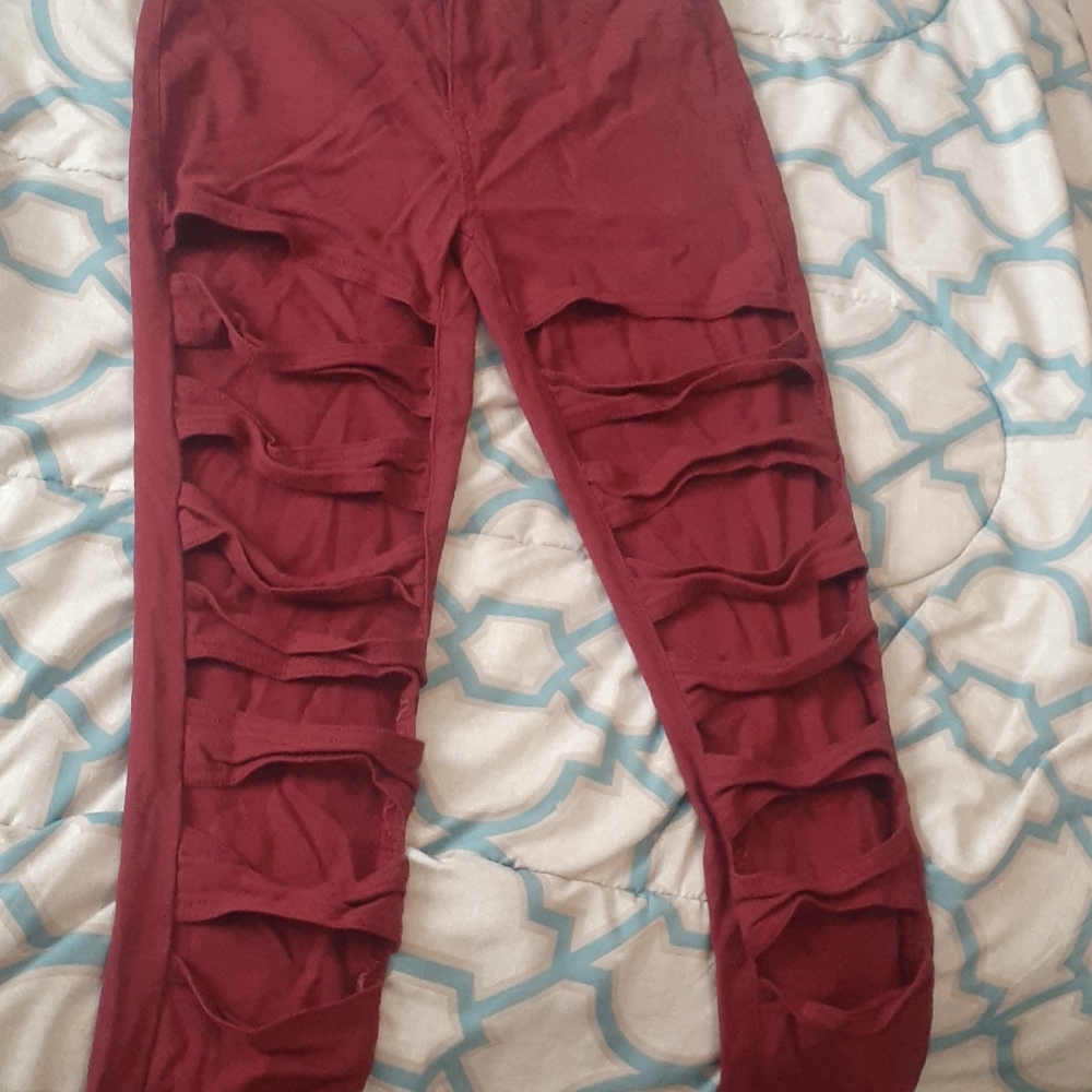 Maroon sexy jeggings